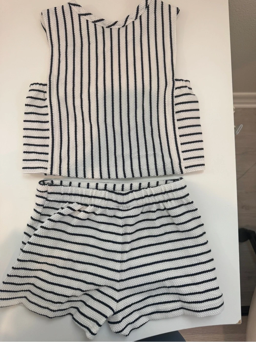 Tommy Hilfiger Navy blue & White Striped Knit skort and top